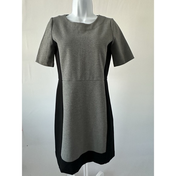 J.CREW Dresses & Skirts - J Crew Ponte Knit Black Gray Short Sleeve Career Dress Women's Sz 2 (B50)